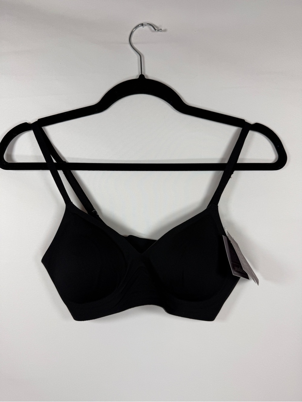 Auden Womens XS Black Luxe Stretch Unlined V-Neck Bralette Convertible Straps